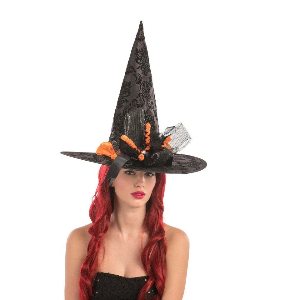 CAPPELLO STREGA TESSUTO NERO DAMASCATO - Immagine 1 di 1