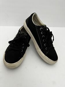 Taos Star Shoes Women's 9 Black Canvas Comfort Lace Up Low Top Casual Sneakers