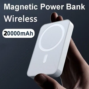 20000mAh Power Bank Magnetic Pack Wireless Charger for iPhone 16/15/14/13/12/11 - Photo 1 sur 11