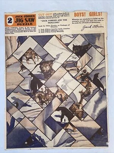 VINTAGE 1940'S WHEATIES JACK O'BRIEN JIG SAW PUZZLE #2 Admiral Byrd South Pole - Picture 1 of 2