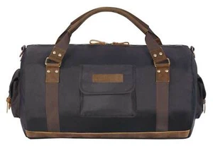 Harley-Davidson 21" Ponderosa Ballistic & Genuine Leather Duffel Bag - Black - Picture 1 of 4