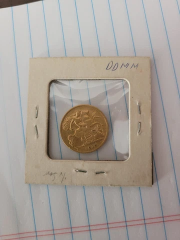 1912 GOLD Coin King George Georgivs V D.G. Britt Great Britain British OMN REX Cover