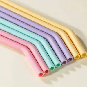 4Pcs Food Grade Colorful Silicone Straws For Children Drinking Water Drinks, Jui - Picture 1 of 9