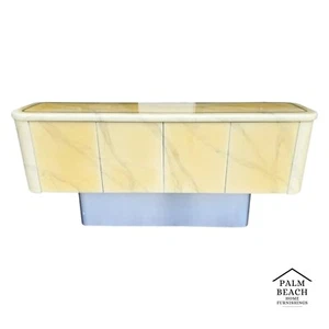 Faux Goatskin Buffet Sideboard Vintage - Picture 1 of 15