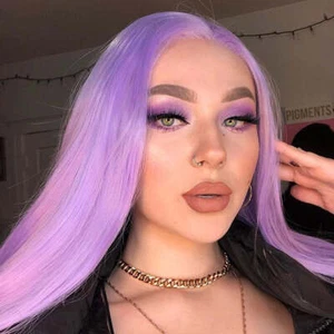 Long Silky Straight Wig Purple Lace Front Synthetic Wig Coslpay Glueless Wig USA - Picture 1 of 12