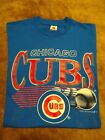 Chicago Cubs Single Stitch T-Shirt logo MLB 7 Medium Vintage 1991 Bleu