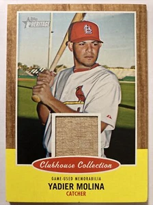 Tarjeta RELIQUIA Yadier Molina 2011 Topps Heritage Clubhouse Juego Usada #ccr-ym (4935) - Imagen 1 de 2