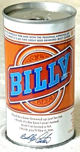Vintage 1970's BILLY-Billy Carter-San Antonio, Texas-12 oz-Steel Beer Can - Picture 1 of 7