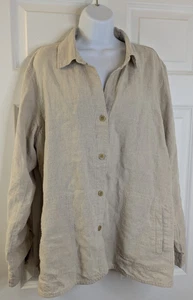 Orvis, Chaqueta de lino para mujer, beige, talla XL - Imagen 1 de 3