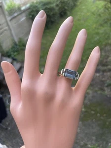 Bague en Argent ART DÉCO centrée Pierre Bleue - Bild 1 von 5