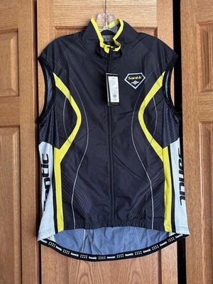 Santic Black and Yellow Adult Unisex Windbreaker Cycling Vest Size XL, NWT - Image 1 of 4