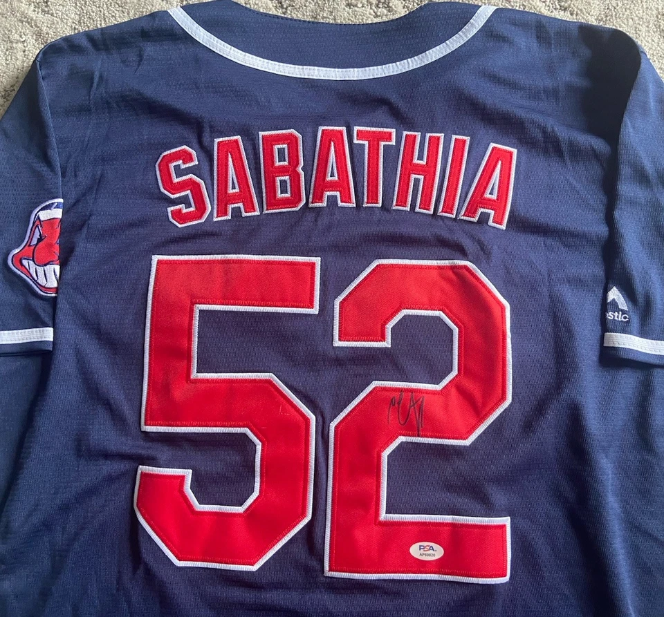 CC Sabathia Signed Autograph Auto Cleveland Indians Jersey PSA/DNA - Image 1 of 3