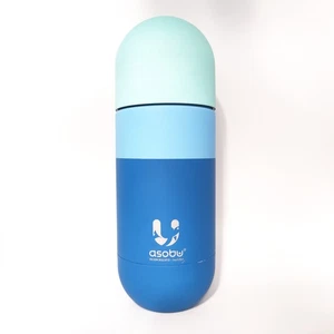 Asobu Pastel Teal Orb Bottle 14 OX With Cup /Lid Insulated Double Wall - Picture 1 of 6
