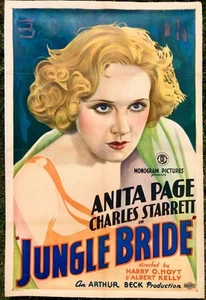 Anita Page JUNGLE BRIDE Poster (1933) Steinlithographie Leinenrücken 1 Blatt 41x27 - Bild 1 von 10