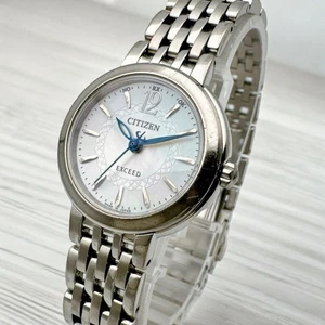 Citizen Exceed Eco-Drive Damenuhr blaue Zeiger Solar Quarz 25mm - Bild 1 von 6