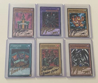 Signed yugioh card lot by Wayne Grayson  / Ted Lewis X6 - Joey Wheeler jinzo +++ - Image 1 of 4