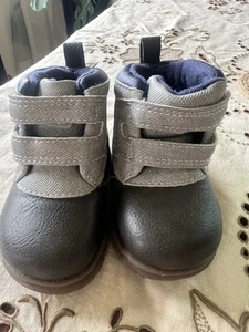 Carter’s Baby Boy Boots Size 3 Blue Gray/blue Preowned Easy On/off - Picture 1 of 7