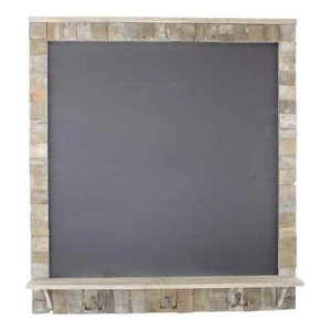 Large Blackboard with Driftwod Effect Surround, Shelf and 3 Double Hooks - Picture 1 of 4
