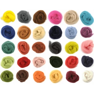 10g 100% Natural Wool Roving Needle Spinning Felting Sewing Craft Fabric Trimits - Picture 1 of 30