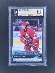 2016-17 Upper Deck 210 Sebastian Aho Rookie YG Young Guns BGS 9.5 Gem Mint - Picture 1 of 2