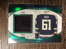 RICK NASH 2017 Leaf In The Game Used GREEN Memorabilia Jersey #5/9