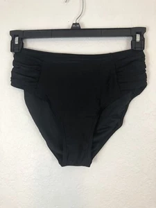 Charmo Womens Sz M Vintage Bikini Bottom Black NWT High Waisted Swimming Bathing - Picture 1 of 5