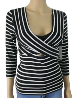 Nuevo con etiquetas Bailey 44 Cora Top Blanco y Negro Tejido Suave Talla Pequeña Foto 1 de 4