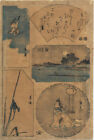 UW»Estampe japonaise originale de Hiroshige 1852 - Harimaze G390 A24