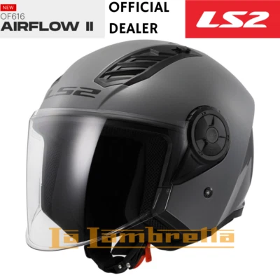 CASCO JET NEW LS2 AIRFLOW 2 II OF616 GRIGIO NARDO PRESE ARIA - Image 1 of 2