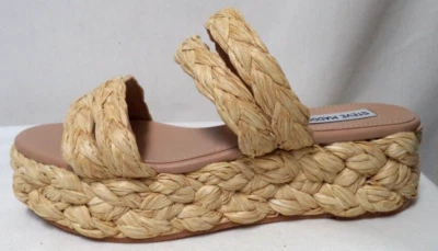 Steve Madden Cannes Rafia Plataforma Alpargata Slides Sandalias NUEVAS Talla 9.5 Foto 1 de 4