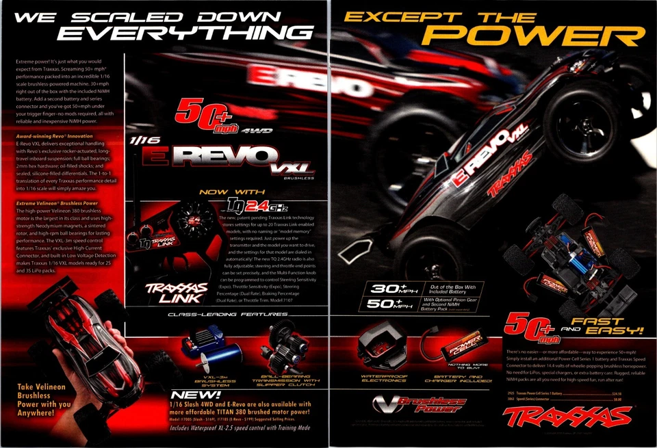 Traxxas RC Electric REVO VXL 1/16 Print Ad Wall Art Decor Ephemera - Image 1 of 1