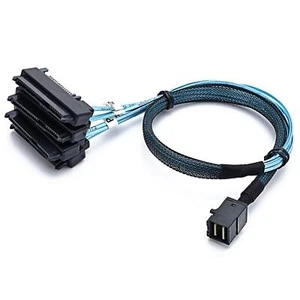 SFF-8643 Mini SAS interne HD vers 4 connecteurs SFF-8482 29 broches avec port... - Afbeelding 1 van 7