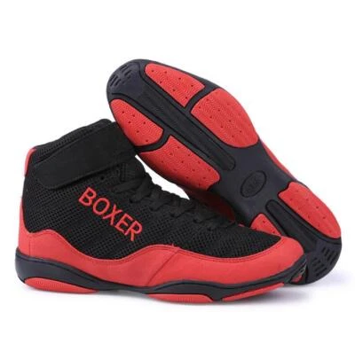 Mujeres Hombres Calzado Ligero Alto Top Gimnasio Zapatos Culturismo Botas de Boxeo Foto 1 de 4
