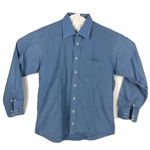 Burberry London Shirt Men’s Size 16R Long Sleeve Dress Blue Pin Stripe Executive - Picture 1 of 7