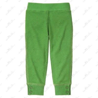 EUC GYMBOREE GIRLS MERRY & BRIGHT GREEN THERMAL BUTTON CROP LEGGINGS SIZE 9 - Image 1 of 3