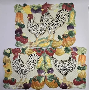 Fitz & Floyd Classics Rooster & Chicken Decorative Wall/Plates Tray Set of 3 - Picture 1 of 10