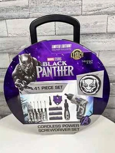 Black Panther 41 Piece Round Tool Box Cordless Power Screwdriver Set Kit Purple - Picture 1 of 4