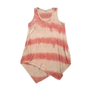 Camiseta sin mangas Anthropologie eri + ali rosa tostado tejido texturizado dobladillo asimétrico M - Imagen 1 de 4