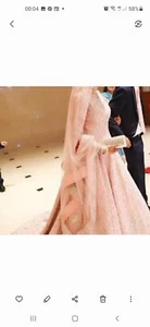 wedding dress size 12 used floor length baby pink - Picture 1 of 2