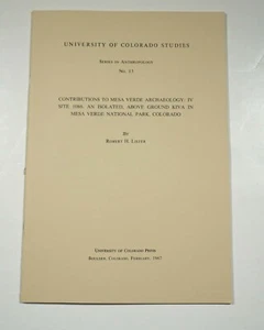 Mesa Verde Archaeology IV Site 1086 Above Ground Kiva Colorado 1967 Lister - Imagen 1 de 5