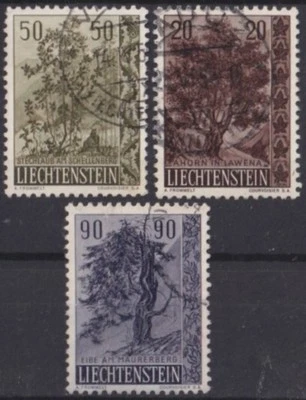 F-EX58987 LIECHTENSTEIN USED 1958 TREE LANDSCAPE BUSHES. +15€. - Image 1 of 2