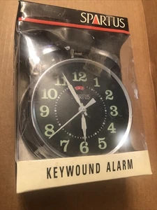 NOS Vintage Spartus Wind Up Alarm Clock Metal Twin Bells Working - Picture 1 of 4