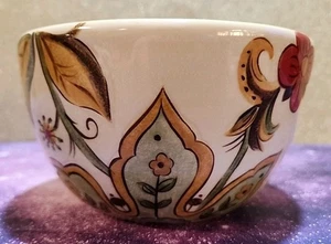 Pier 1 Imports Carynthum Steingut Suppe/Müslischale grün Blumen 6" - Bild 1 von 7