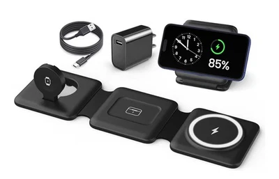 Iseyyox Magnetic Wireless Charger for iPhone: Fodable 3 in 1 Charging Station - Image 1 of 4