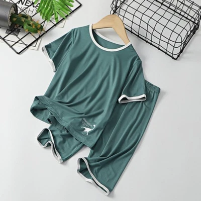 Boys Modal Pajama Set, Summer Dinosaur Loungewear - Image 1 of 4