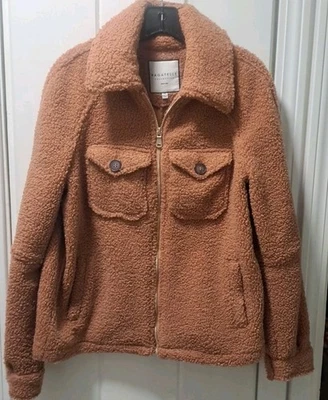 Chaqueta polar marrón cremallera completa Bagatelle Collection New York XS para mujer 4 bolsillos Foto 1 de 4