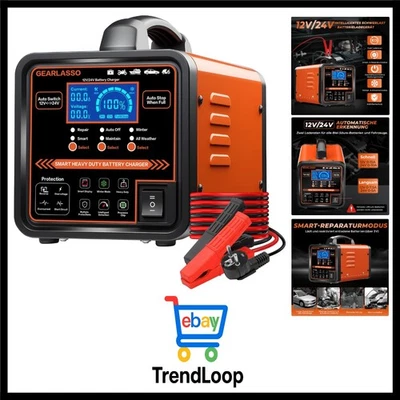 12V 24V Autobatterie Ladegerät, 0-15A Batterie-Erhaltungsgerät mit automatisc... - Bild 1 von 4
