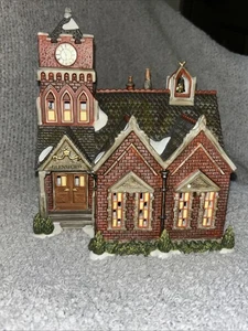 Dept 56 Dickens Village Christmas Carol "Glensford School" Works Snow House - Picture 1 of 16
