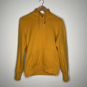 Superdry Women's Yellow Logo Fleece Kangaroo Pocket Hoodie Size US 6 - Picture 1 of 9