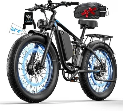 Bicicleta Eléctrica Qianchice Doble Motor 5000W Pico para Adultos 41-45MPH Freno de Disco Foto 1 de 4
